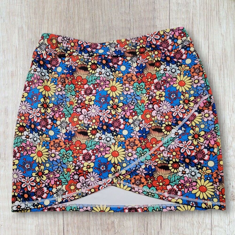 Loukeith Women’s Skort Size XL Stunning Floral Print Golf Tennis Retro Athletic